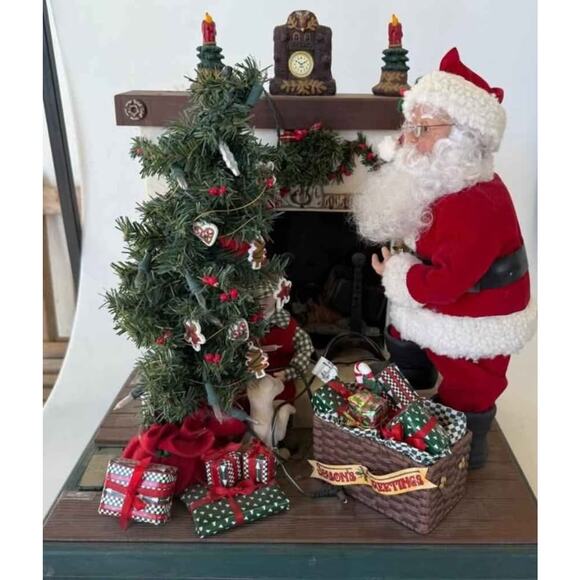 VTG Smile Animated Christmas Illuminated Movement Santa Motion Motion-ette Works - Picture 1 of 5